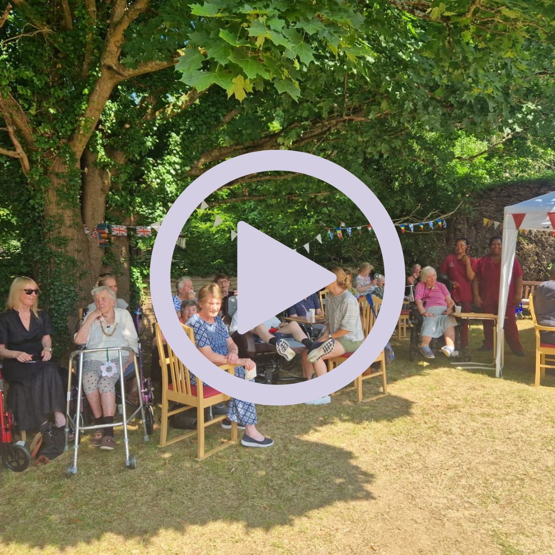 Residents gathered for a summer party in the garden