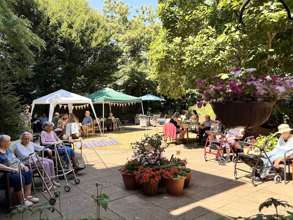 People at a garden party 