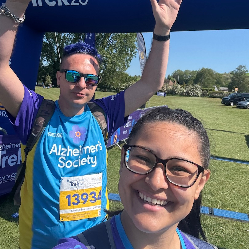 Completing the sponsored walk for the Alzheimer's Society