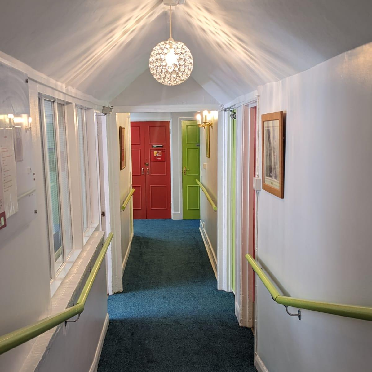 A newly decorated brightly coloured hallway