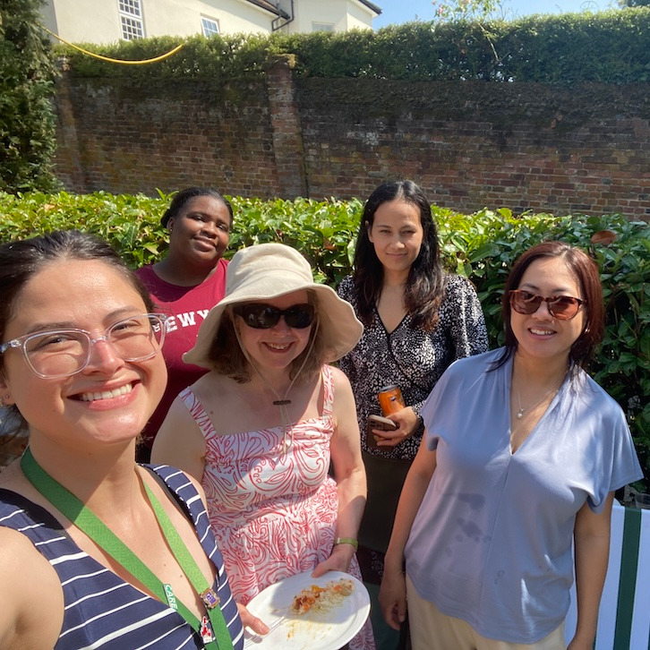 Staff members at a team social event
