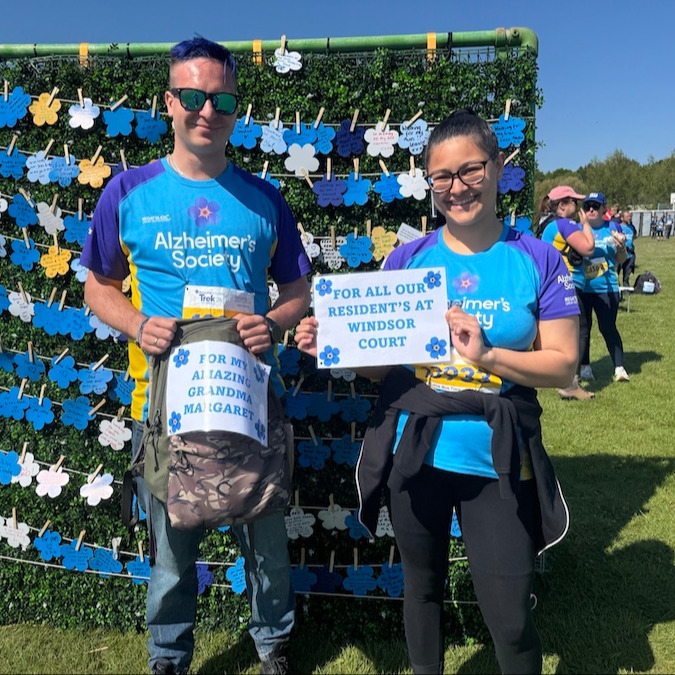 Staff members taking part in a fundraising walk