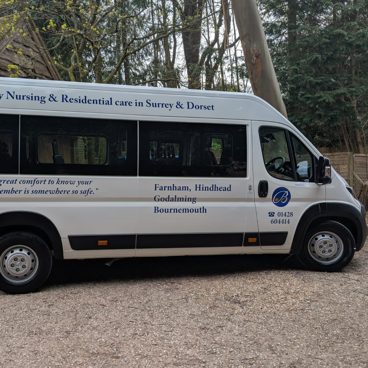A branded company minibus