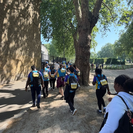 A group of people on a fundraising walk
